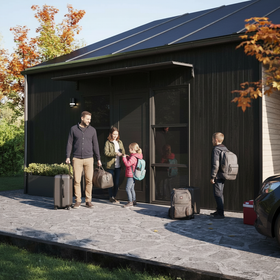 MODERN entrétak, L390 x D85 x H27,5 cm, svart