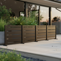 RAMA indsyningsskærm 4 sektioner lav, sort, L320 x D30 x H80 cm