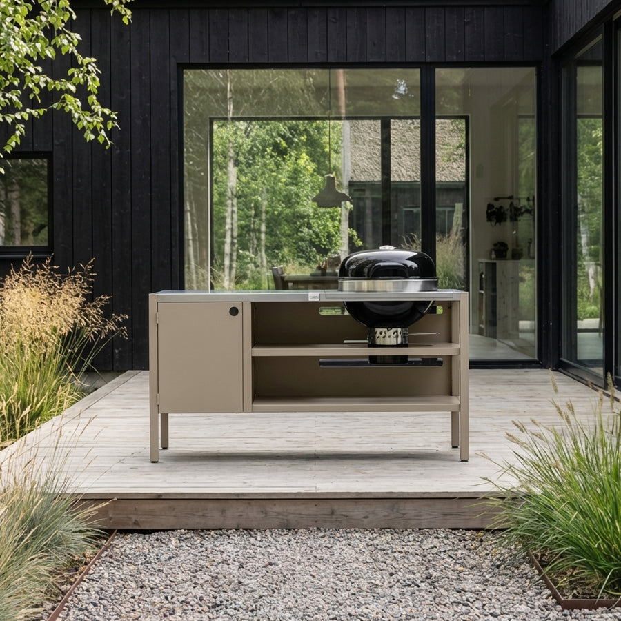 UMAMI modul 3, beige / rostfri + svart klotgrill NORDIC FLAME