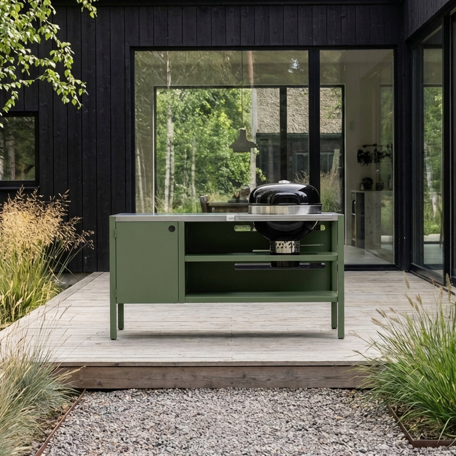 UMAMI modul 3, grön / rostfri + klotgrill NORDIC FLAME