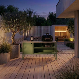 UMAMI Udekøkken Modul 3 + sort kamado NORDIC FLAME, grøn / rustfri