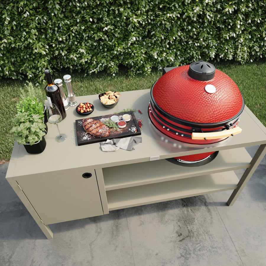 UMAMI Utekjøkken Modul 3 for kamado + Kamado BONO Limited, beige / rød