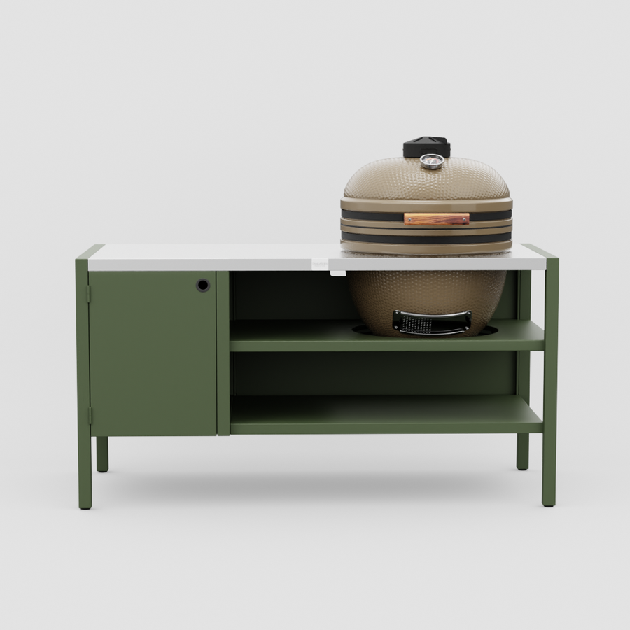 UMAMI Modul 3, grön / rostfri + beige kamado NORDIC FLAME