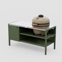 UMAMI Modul 3, grön / rostfri + beige kamado NORDIC FLAME