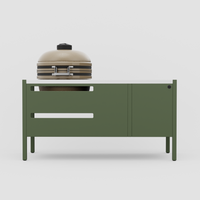 UMAMI Modul 3, grön / rostfri + beige kamado NORDIC FLAME