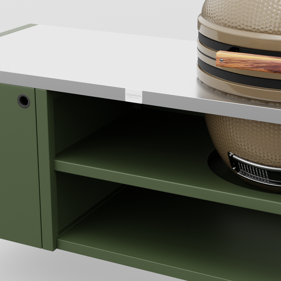 UMAMI Modul 3, grön / rostfri + beige kamado NORDIC FLAME