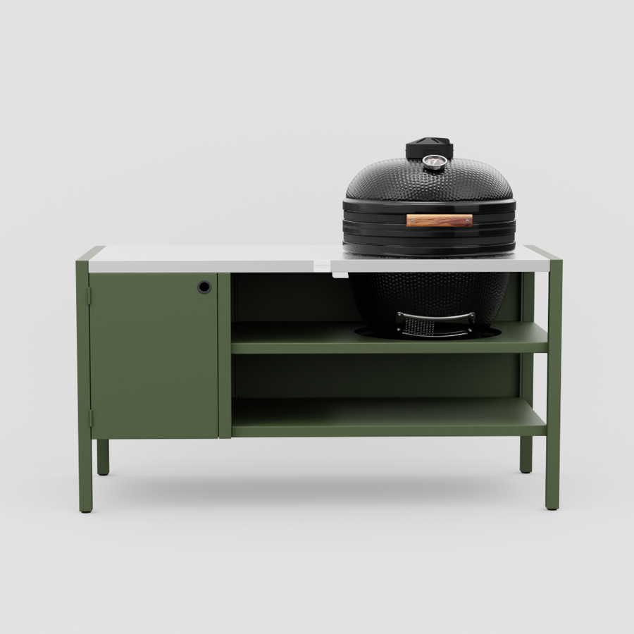 UMAMI Modul 3, grøn / rustfri + sort kamado NORDIC FLAME 