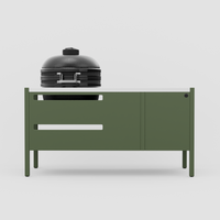 UMAMI Modul 3, grøn / rustfri + sort kamado NORDIC FLAME 
