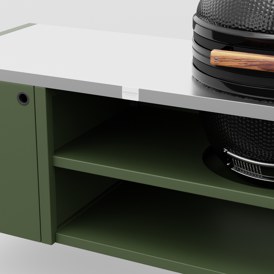 UMAMI Modul 3, grøn / rustfri + sort kamado NORDIC FLAME 