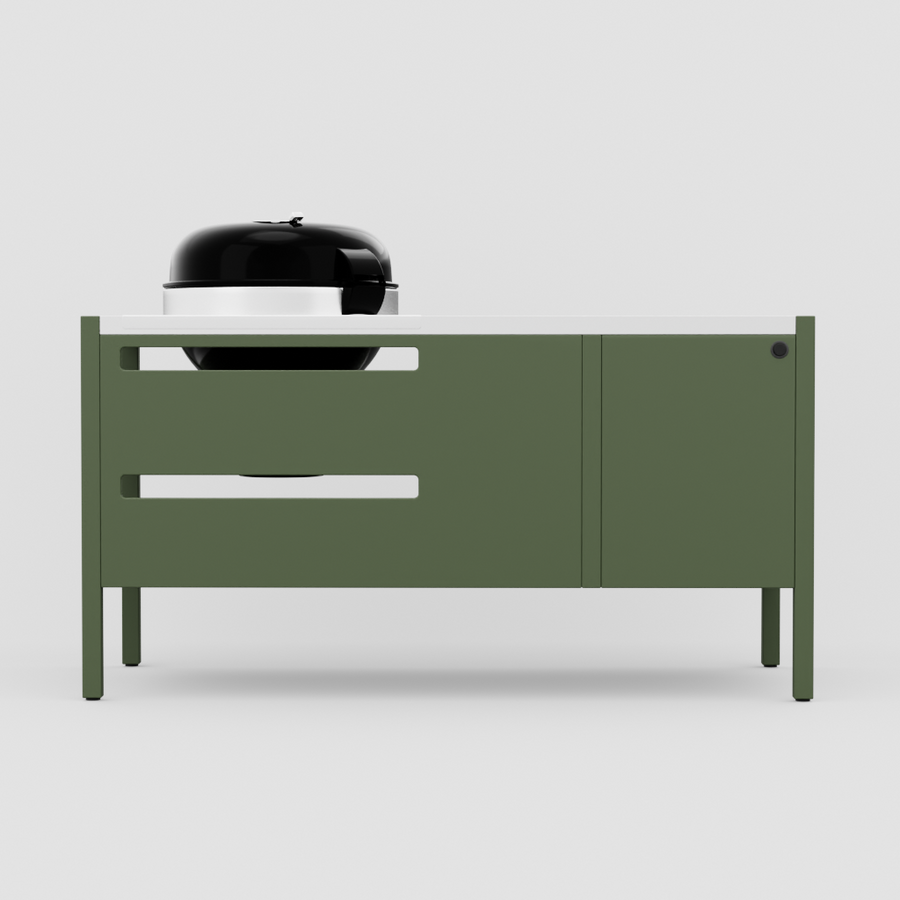 UMAMI modul 3, grön / rostfri + klotgrill NORDIC FLAME