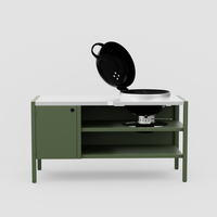 Umami modul 3 inkl klotgrill, grøn / rustfri